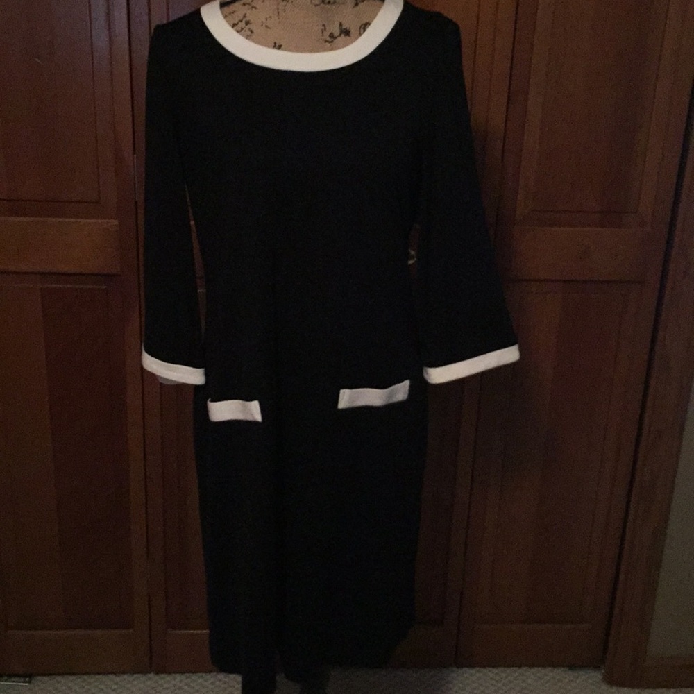 Chico’s black dress w/white trim